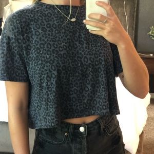 VS Sport Blue Cheetah Crop Top